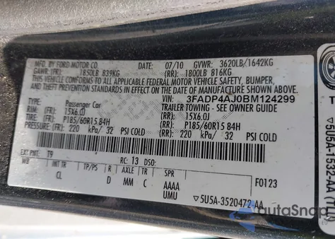 2011 Ford Fiesta S from USA, damaged, VIN 3FADP4AJ0BM124299